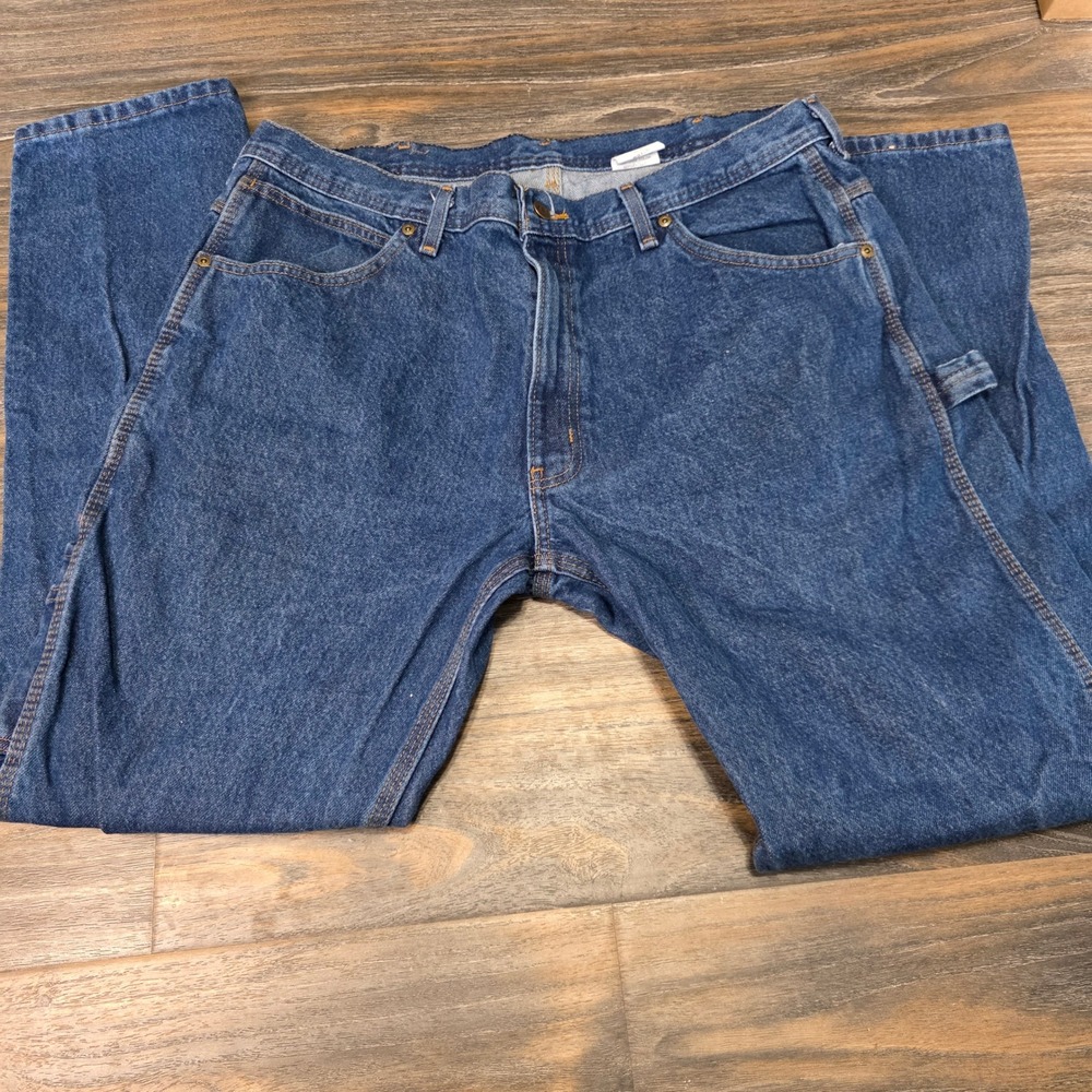 KEY Carpenter Jeans Denim Blue Men Size W38 L32 Workwear Relaxed Fit‎